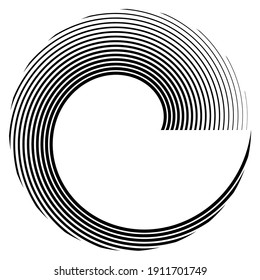 Lines in Circle Form . Spiral Vector Illustration .Technology round. Wave Logo . Design element . Abstract Geometric shape .