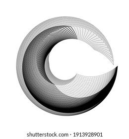 Lines in Circle Form . Spiral Vector Illustration .Technology round. Wave Logo . Design element . Abstract Geometric shape .