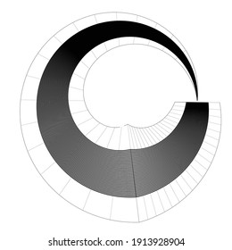 Lines in Circle Form . Spiral Vector Illustration .Technology round. Wave Logo . Design element . Abstract Geometric shape .
