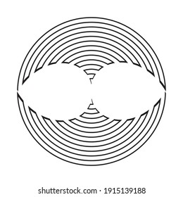 Lines in Circle Form . Spiral Vector Illustration .Technology round. Wave Logo . Design element . Abstract Geometric shape .