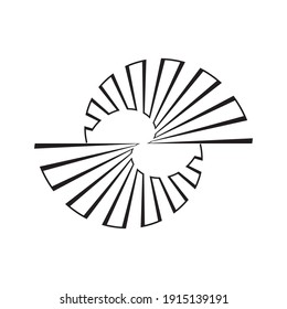 Lines in Circle Form . Spiral Vector Illustration .Technology round. Wave Logo . Design element . Abstract Geometric shape .