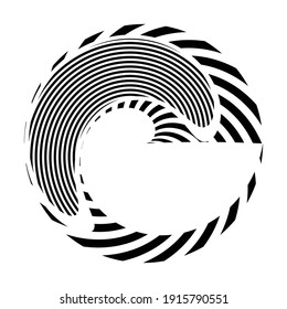 Lines in Circle Form . Spiral Vector Illustration .Technology round. Wave Logo . Design element . Abstract Geometric shape .
