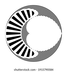 Lines in Circle Form . Spiral Vector Illustration .Technology round. Wave Logo . Design element . Abstract Geometric shape .
