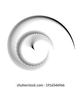 Lines in Circle Form . Spiral Vector Illustration .Technology round. Wave Logo . Design element . Abstract Geometric shape .