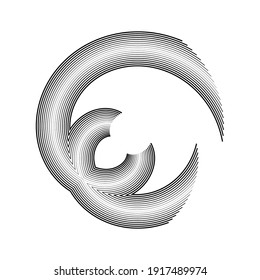 Lines in Circle Form . Spiral Vector Illustration .Technology round. Wave Logo . Design element . Abstract Geometric shape .