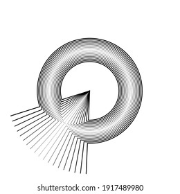 Lines in Circle Form . Spiral Vector Illustration .Technology round. Wave Logo . Design element . Abstract Geometric shape .