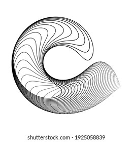 Lines in Circle Form . Spiral Vector Illustration .Technology round. Wave Logo . Design element . Abstract Geometric shape .