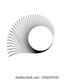 Líneas en forma circular . Ilustración de vectores espirales. Ronda de tecnología. Logotipo de onda . Elemento de diseño. Resumen Forma geométrica .