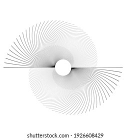 Lines in Circle Form . Spiral Vector Illustration .Technology round. Wave Logo . Design element . Abstract Geometric shape .