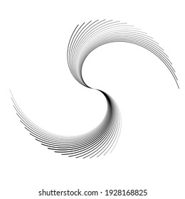 Lines in Circle Form . Spiral Vector Illustration .Technology round. Wave Logo . Design element . Abstract Geometric shape .