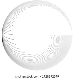Lines in Circle Form . Spiral Vector Illustration .Technology round. Wave Logo . Design element . Abstract Geometric shape .