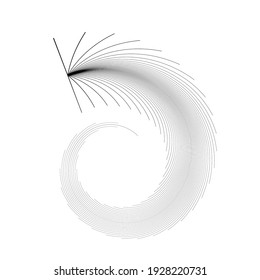 Líneas en forma circular . Ilustración de vectores espirales. Ronda de tecnología. Logotipo de onda . Elemento de diseño. Resumen Forma geométrica .
