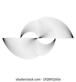 Lines in Circle Form . Spiral Vector Illustration .Technology round. Wave Logo . Design element . Abstract Geometric shape .