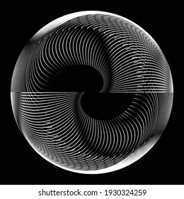 Lines in Circle Form . Spiral Vector Illustration .Technology round. Wave Logo . Design element . Abstract Geometric shape .