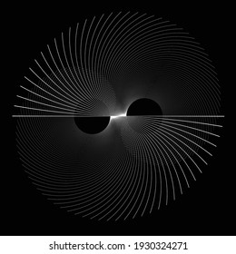 Lines in Circle Form . Spiral Vector Illustration .Technology round. Wave Logo . Design element . Abstract Geometric shape .