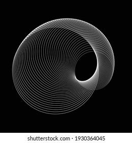 Lines in Circle Form . Spiral Vector Illustration .Technology round. Wave Logo . Design element . Abstract Geometric shape .