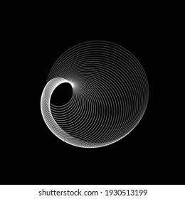 Lines in Circle Form . Spiral Vector Illustration .Technology round. Wave Logo . Design element . Abstract Geometric shape .