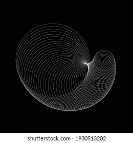 Lines in Circle Form . Spiral Vector Illustration .Technology round. Wave Logo . Design element . Abstract Geometric shape .