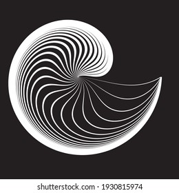 Lines in Circle Form . Spiral Vector Illustration .Technology round. Wave Logo . Design element . Abstract Geometric shape .