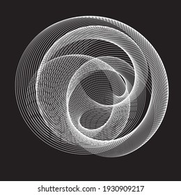 Lines in Circle Form . Spiral Vector Illustration .Technology round. Wave Logo . Design element . Abstract Geometric shape .