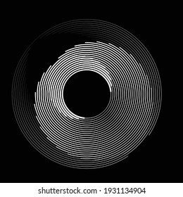 Lines in Circle Form . Spiral Vector Illustration .Technology round. Wave Logo . Design element . Abstract Geometric shape .