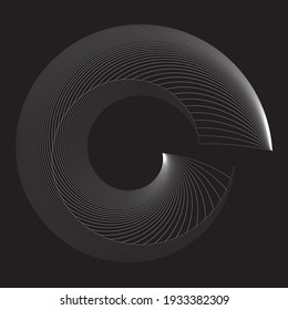 Lines in Circle Form . Spiral Vector Illustration .Technology round. Wave Logo . Design element . Abstract Geometric shape .