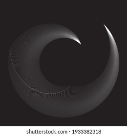 Lines in Circle Form . Spiral Vector Illustration .Technology round. Wave Logo . Design element . Abstract Geometric shape .