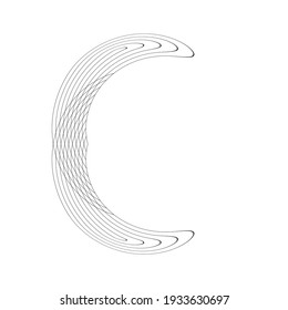 Lines in Circle Form . Spiral Vector Illustration .Technology round. Wave Logo . Design element . Abstract Geometric shape . Letter c .