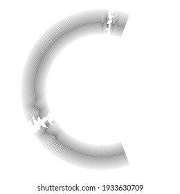 Lines in Circle Form . Spiral Vector Illustration .Technology round. Wave Logo . Design element . Abstract Geometric shape . Letter c .