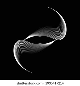 Lines in Circle Form . Spiral Vector Illustration .Technology round. Wave Logo . Design element . Abstract Geometric shape .