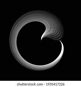 Lines in Circle Form . Spiral Vector Illustration .Technology round. Wave Logo . Design element . Abstract Geometric shape .