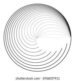 Lines in Circle Form . Spiral Vector Illustration .Technology round. Wave Logo . Design element . Abstract Geometric shape .