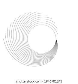 Lines in Circle Form . Spiral Vector Illustration .Technology round. Wave Logo . Design element . Abstract Geometric shape .