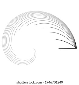 Lines in Circle Form . Spiral Vector Illustration .Technology round. Wave Logo . Design element . Abstract Geometric shape .