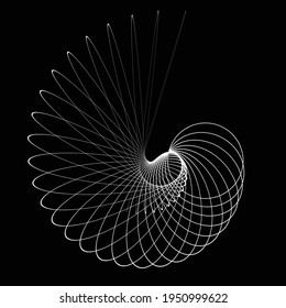 Lines in Circle Form . Spiral Vector Illustration .Technology round. Wave Logo . Design element . Abstract Geometric shape .