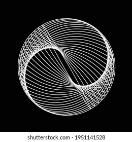 Lines in Circle Form . Spiral Vector Illustration .Technology round. Wave Logo . Design element . Abstract Geometric shape .