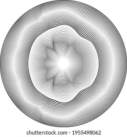 Líneas en forma circular . Ilustración de vectores espirales. Ronda de tecnología. Logotipo de onda . Elemento de diseño. Resumen Forma geométrica .