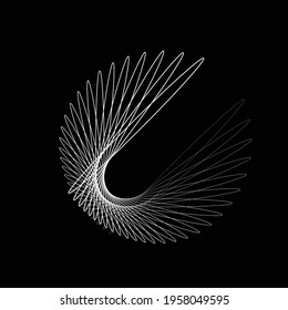 Lines in Circle Form . Spiral Vector Illustration .Technology round. Wave Logo . Design element . Abstract Geometric shape .