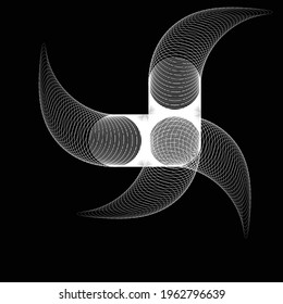 Lines in Circle Form . Spiral Vector Illustration .Technology round. Wave Logo . Design element . Abstract Geometric shape .