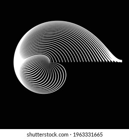 Lines in Circle Form . Spiral Vector Illustration .Technology round. Wave Logo . Design element . Abstract Geometric shape .leaf