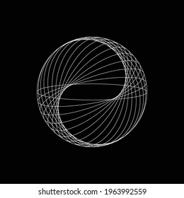 Lines in Circle Form . Spiral Vector Illustration .Technology round. Linear Logo . Design element . Abstract Geometric shape .