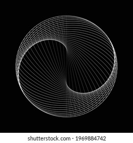 Lines in Circle Form . Spiral Vector Illustration .Technology round. Wave Logo . Design element . Abstract Geometric shape .