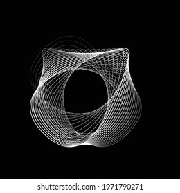Lines in Circle Form . Spiral Vector Illustration .Technology round. Wave Logo . Design element . Abstract Geometric shape .