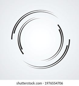 Lines in Circle Form . Spiral Vector Illustration .Technology round Logo . Design element . Abstract Geometric shape . Striped border frame for image