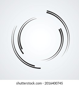  Lines in Circle Form . Spiral Vector Illustration .Technology round Logo . Design element . Abstract Geometric shape .