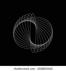 Lines in Circle Form . Spiral Vector Illustration .Technology round. Linear Logo . Design element . Abstract Geometric shape .