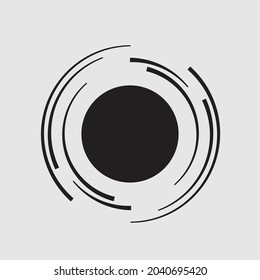 Lines in Circle Form . Spiral Vector Illustration .Technology round Logo . Design element . Abstract Geometric shape . Striped border frame for image