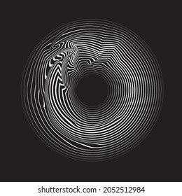 Lines in Circle Form . Spiral Vector Illustration .Technology round. Wave Logo . Design element . Fluid circle .Abstract Geometric shape .