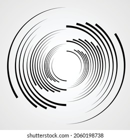 Lines in Circle Form . Spiral Vector Illustration .Technology round Logo . Design element . Abstract Geometric shape . Striped border frame for image