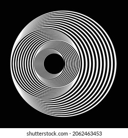 Lines in Circle Form . Spiral Vector Illustration .Technology round. Wave Logo . Design element . Abstract Geometric shape .